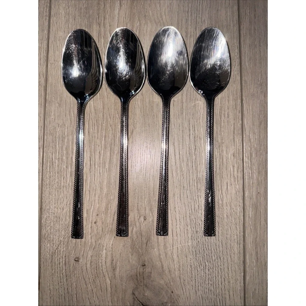 4 PCs‎ Oneida SAVORY Stainless 18/10 Oval Place Spoons Silverware Flatware